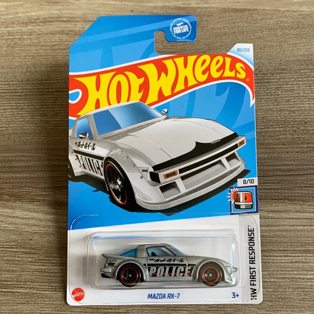 Hot Wheels Police Mazda RX-7 Silver Cop Car Dollar Tree Exclusive Hotwheels 2024